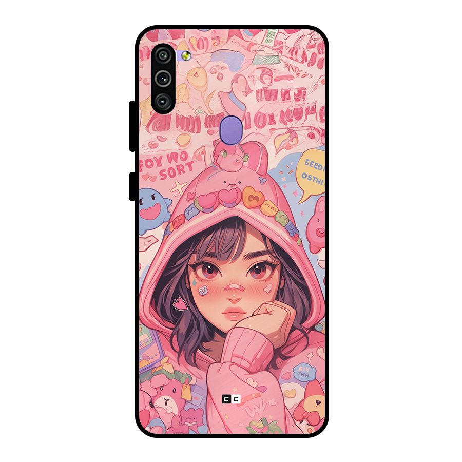Cute Anime Girl Metal Back Case for Galaxy M11