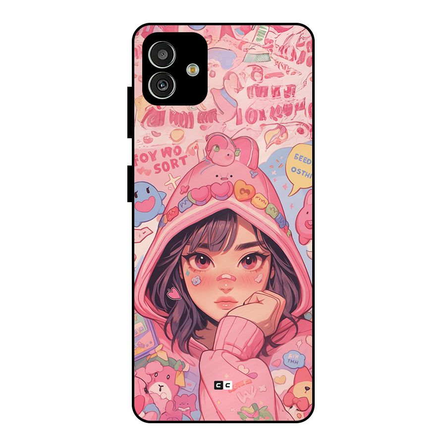 Cute Anime Girl Metal Back Case for Galaxy M13 5G