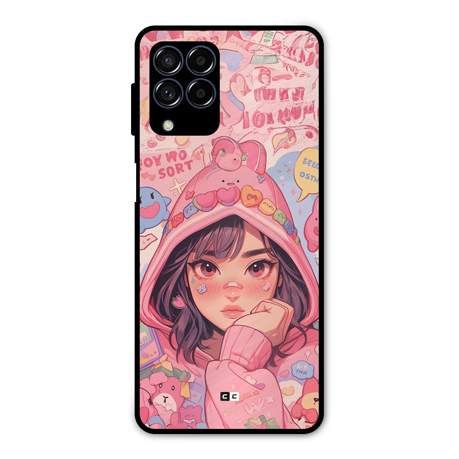 Cute Anime Girl Metal Back Case for Galaxy M53 5G