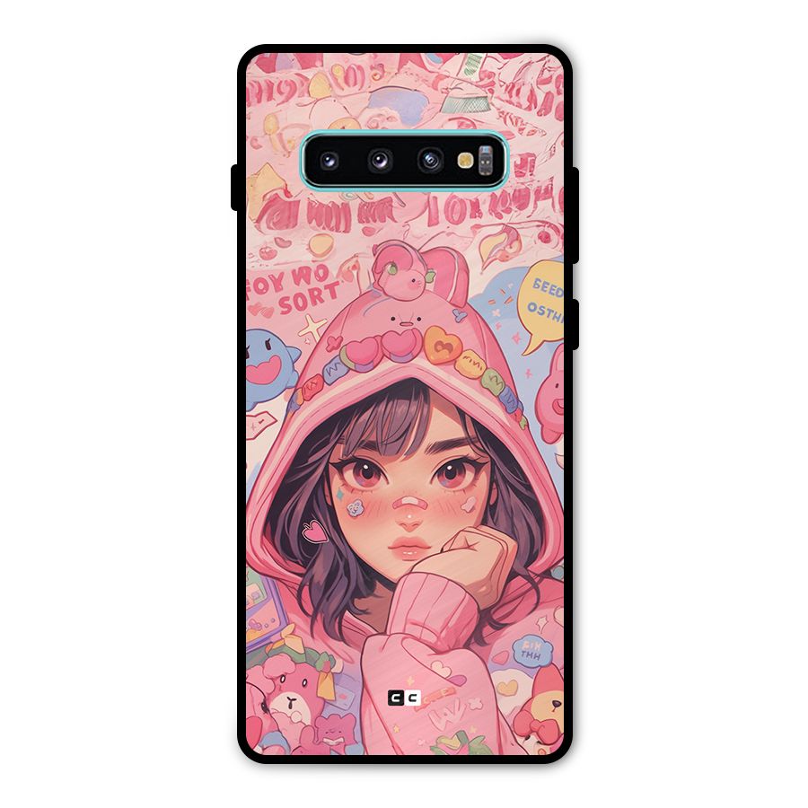 Cute Anime Girl Metal Back Case for Galaxy S10 Plus