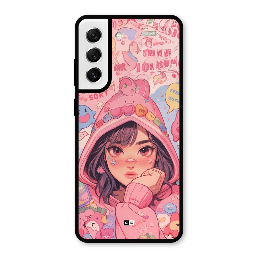 Cute Anime Girl Metal Back Case for Galaxy S21 FE 5G
