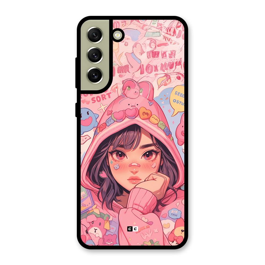 Cute Anime Girl Metal Back Case for Galaxy S21 FE 5G (2023)