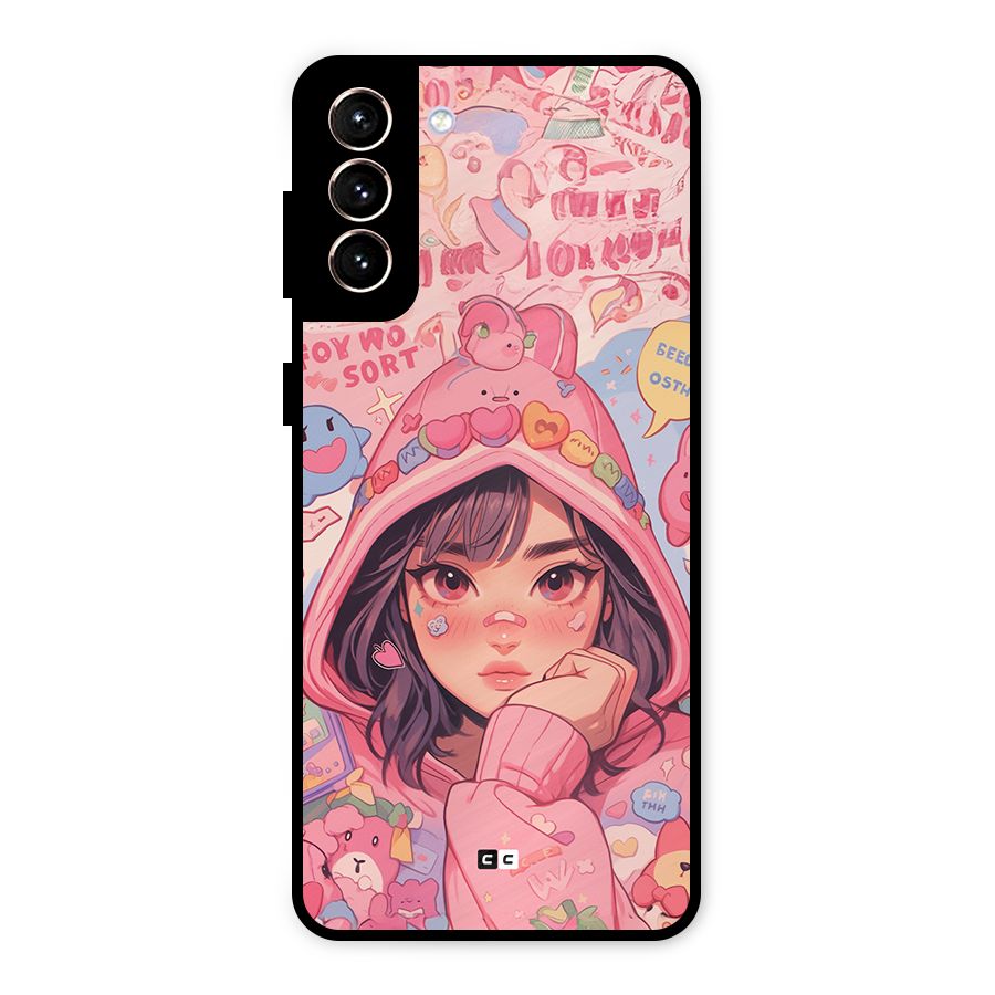 Cute Anime Girl Metal Back Case for Galaxy S21 Plus