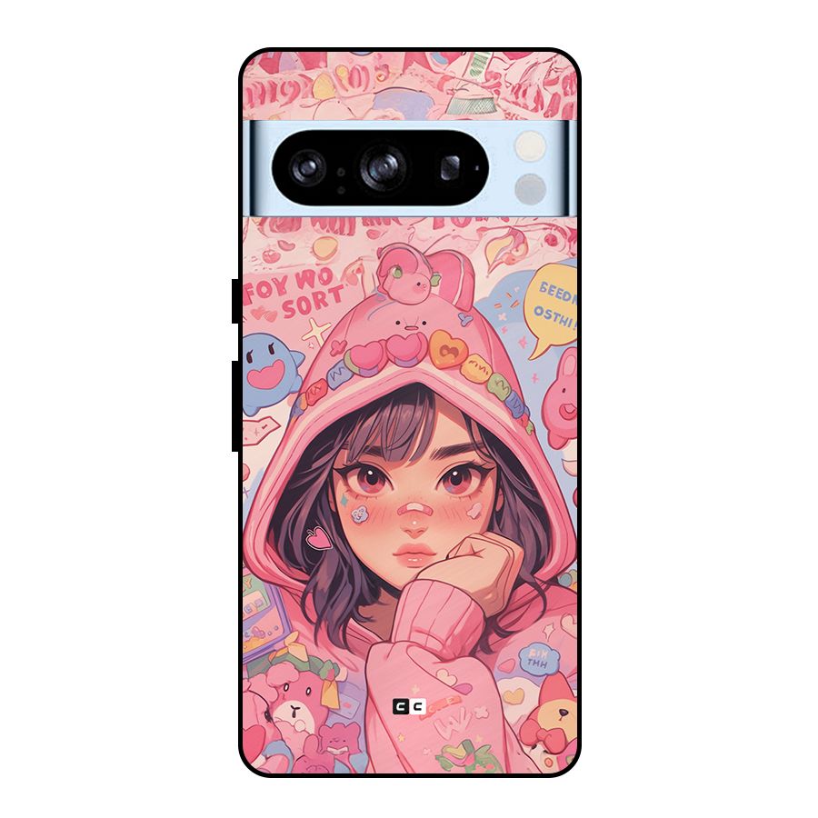 Cute Anime Girl Metal Back Case for Google Pixel 8 Pro