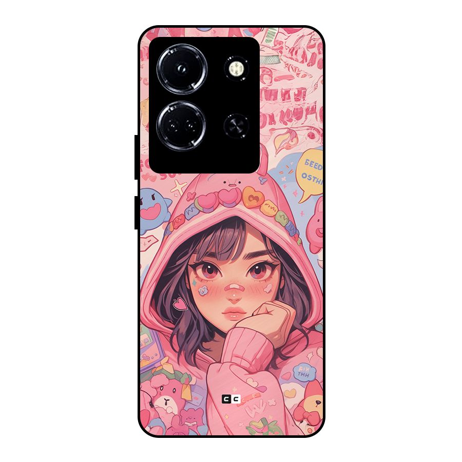 Cute Anime Girl Metal Back Case for Infinix Note 30 5G