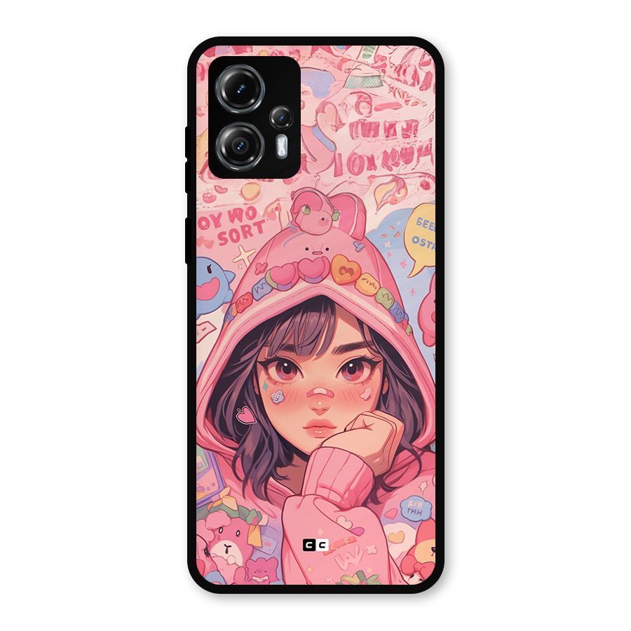 Cute Anime Girl Metal Back Case for Moto G13