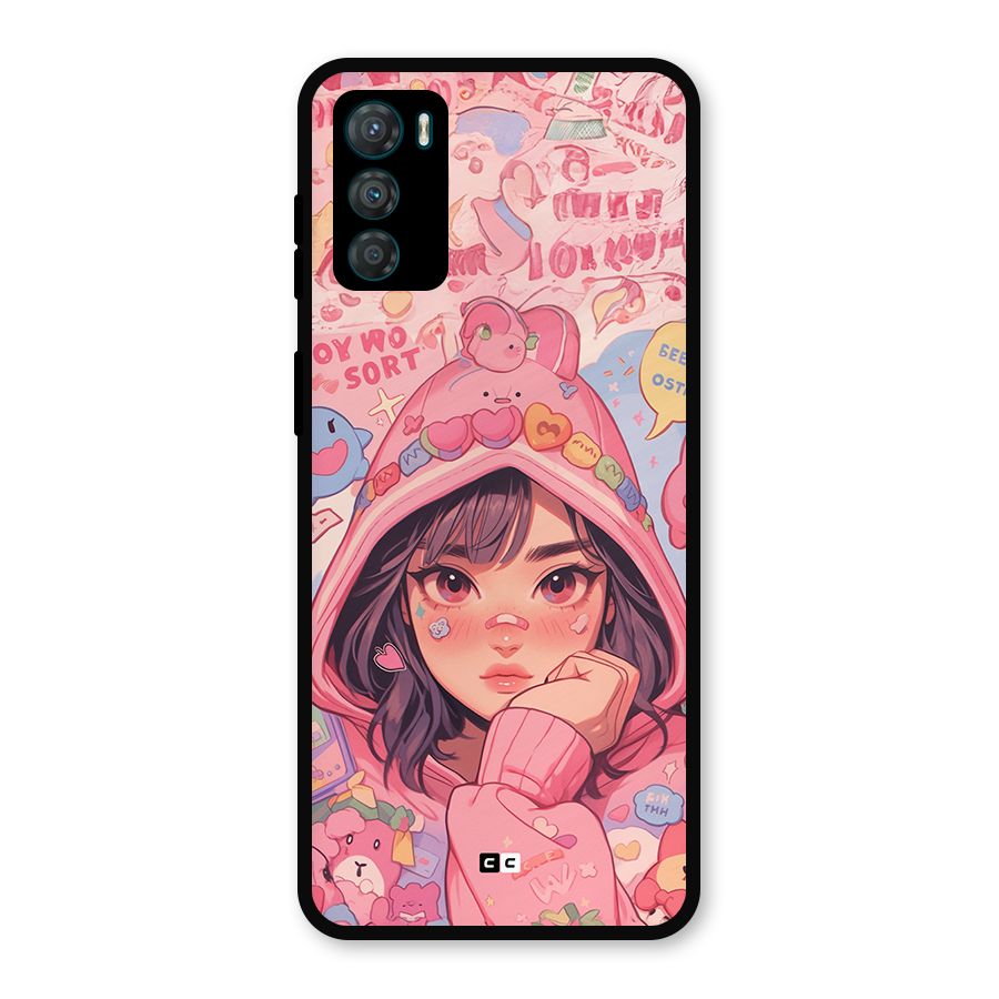Cute Anime Girl Metal Back Case for Moto G42