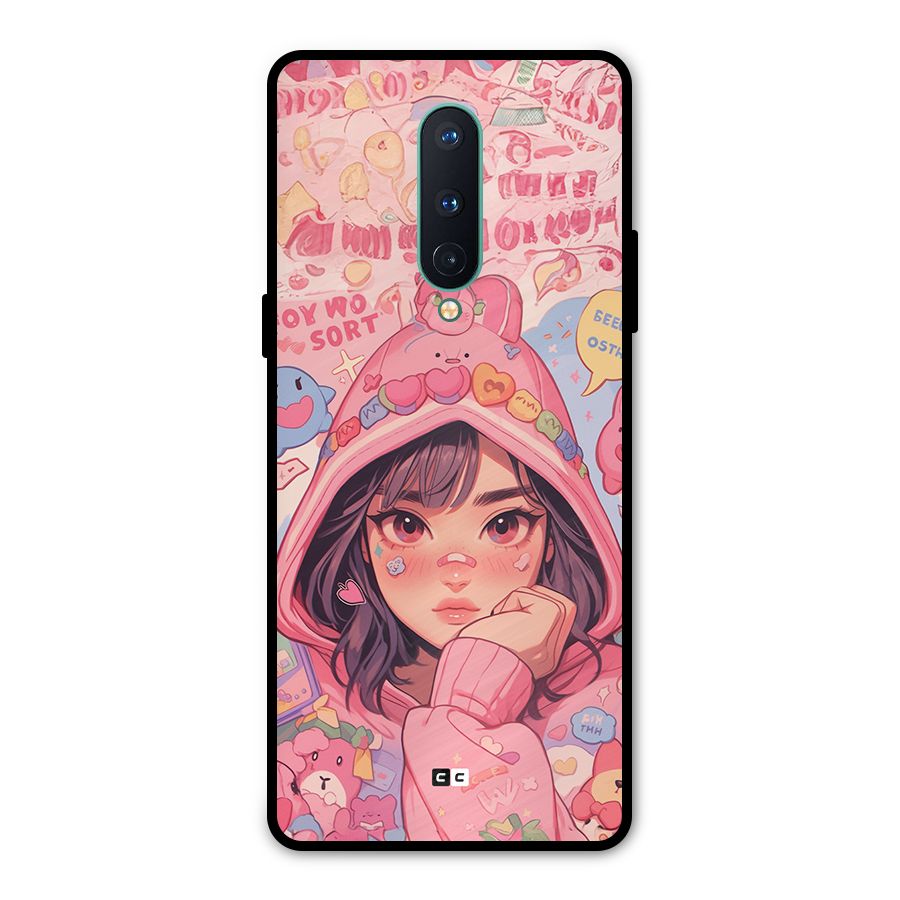 Cute Anime Girl Metal Back Case for OnePlus 8