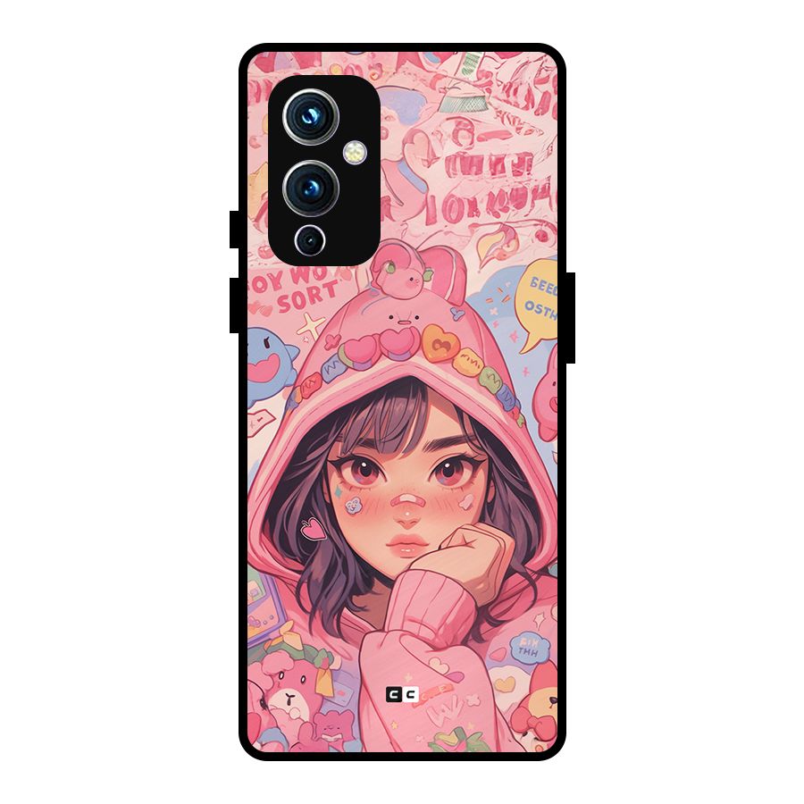 Cute Anime Girl Metal Back Case for OnePlus 9