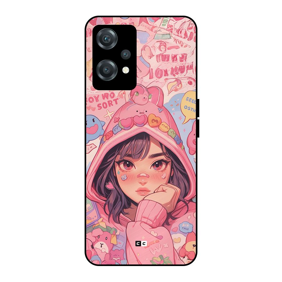 Cute Anime Girl Metal Back Case for OnePlus Nord CE 2 Lite 5G
