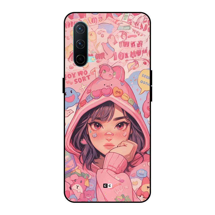 Cute Anime Girl Metal Back Case for OnePlus Nord CE 5G