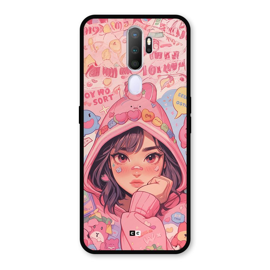 Cute Anime Girl Metal Back Case for Oppo A5 (2020)