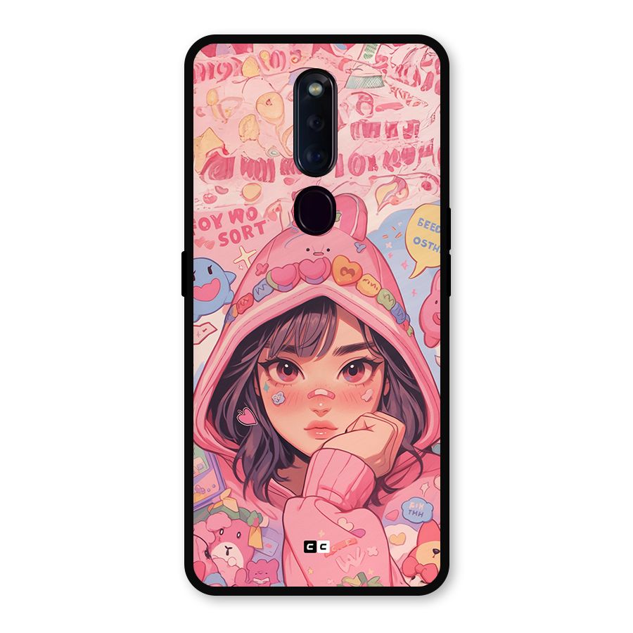 Cute Anime Girl Metal Back Case for Oppo F11 Pro