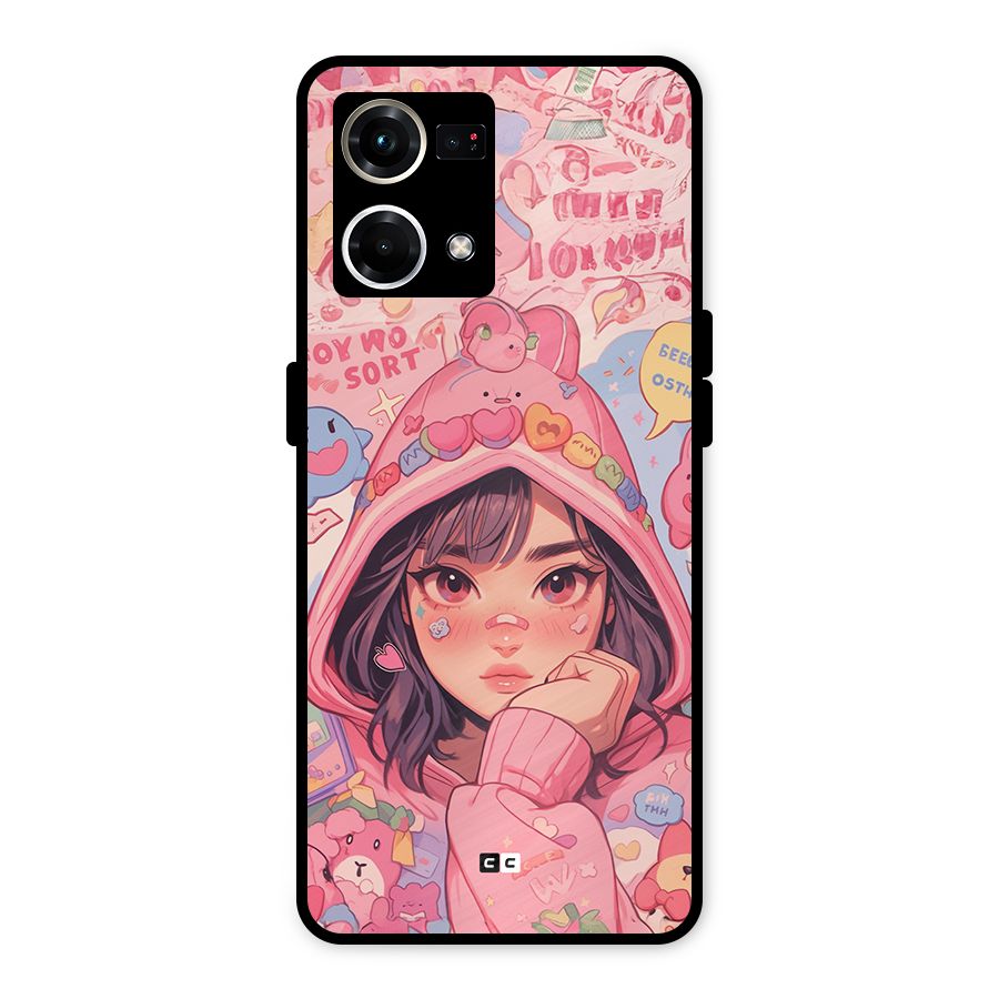 Cute Anime Girl Metal Back Case for Oppo F21s Pro 4G