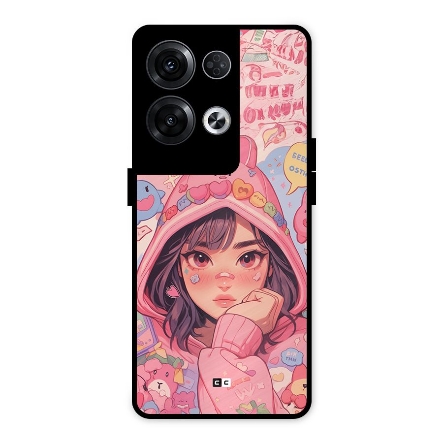 Cute Anime Girl Metal Back Case for Oppo Reno8 Pro 5G