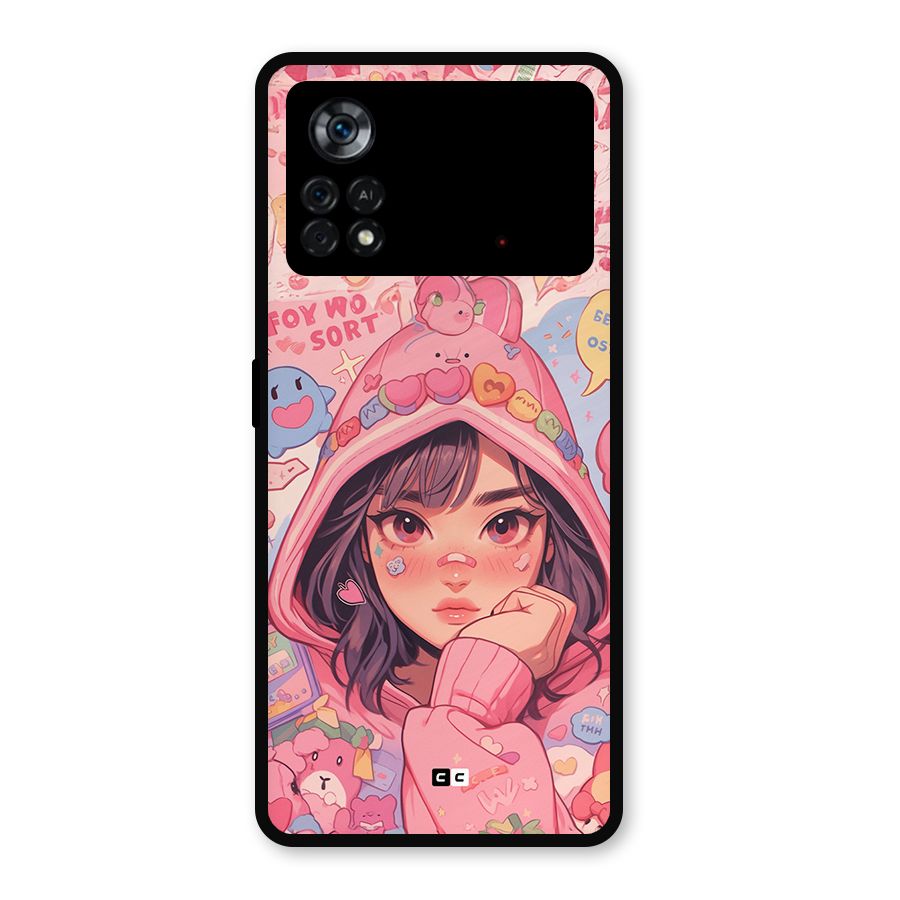 Cute Anime Girl Metal Back Case for Poco X4 Pro 5G
