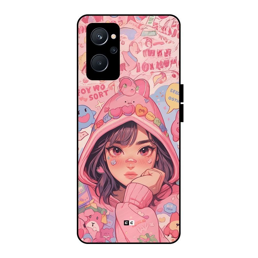 Cute Anime Girl Metal Back Case for Realme 9i 5G