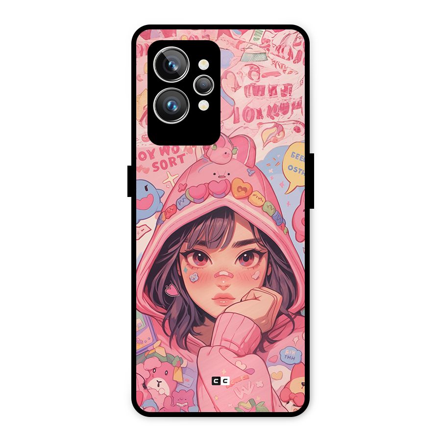 Cute Anime Girl Metal Back Case for Realme GT2 Pro