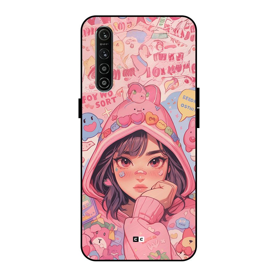 Cute Anime Girl Metal Back Case for Realme XT
