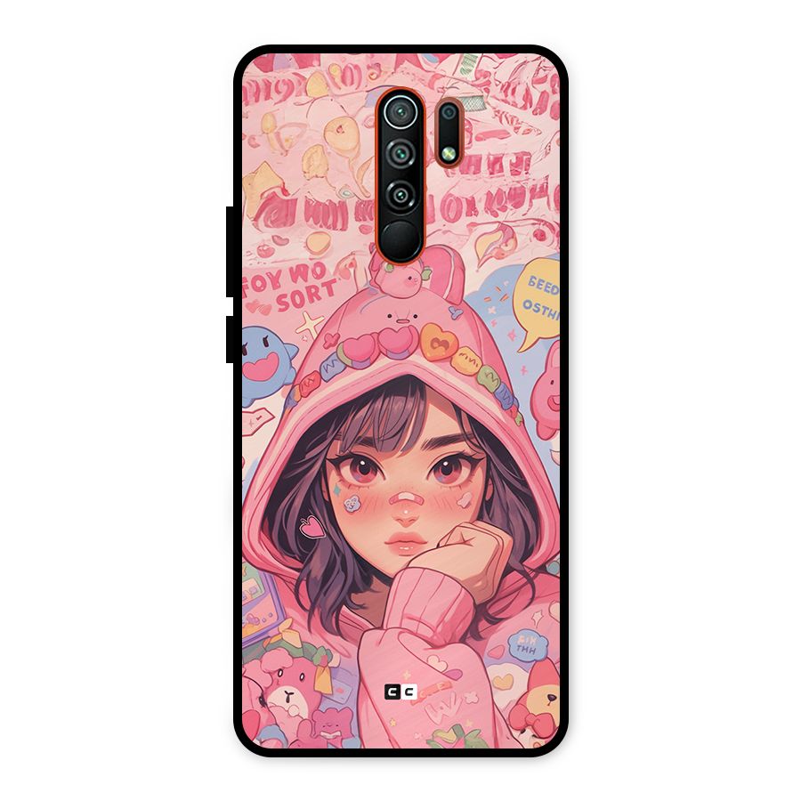 Cute Anime Girl Metal Back Case for Redmi 9 Prime