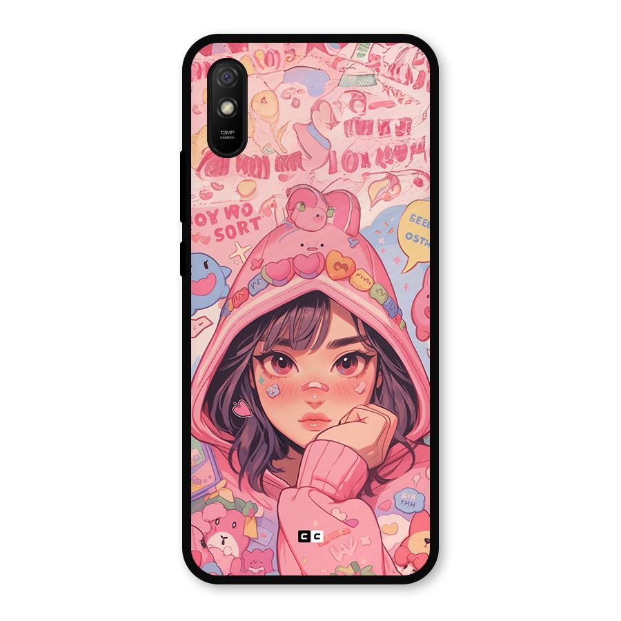 Cute Anime Girl Metal Back Case for Redmi 9a