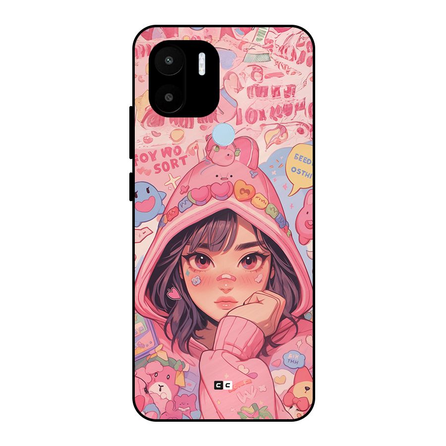 Cute Anime Girl Metal Back Case for Redmi A2 Plus