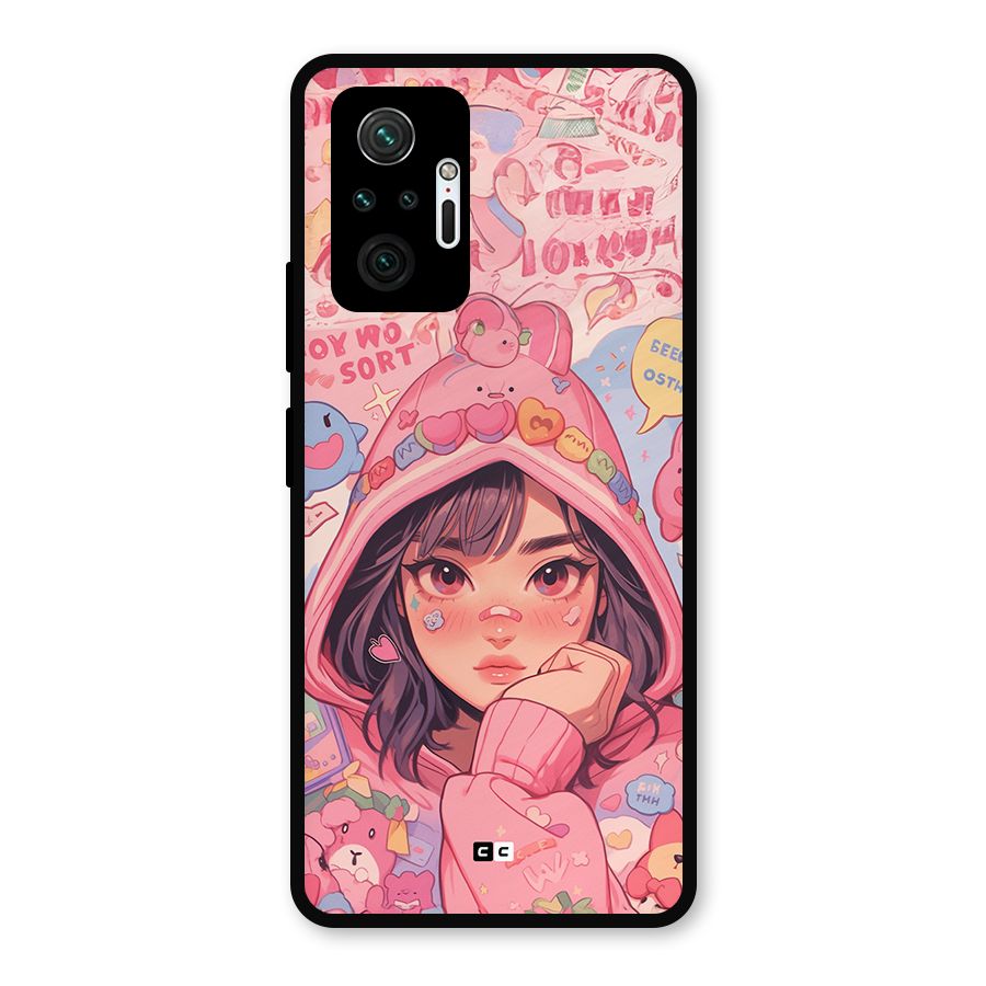 Cute Anime Girl Metal Back Case for Redmi Note 10 Pro Max