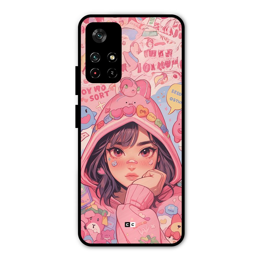 Cute Anime Girl Metal Back Case for Redmi Note 11T 5G