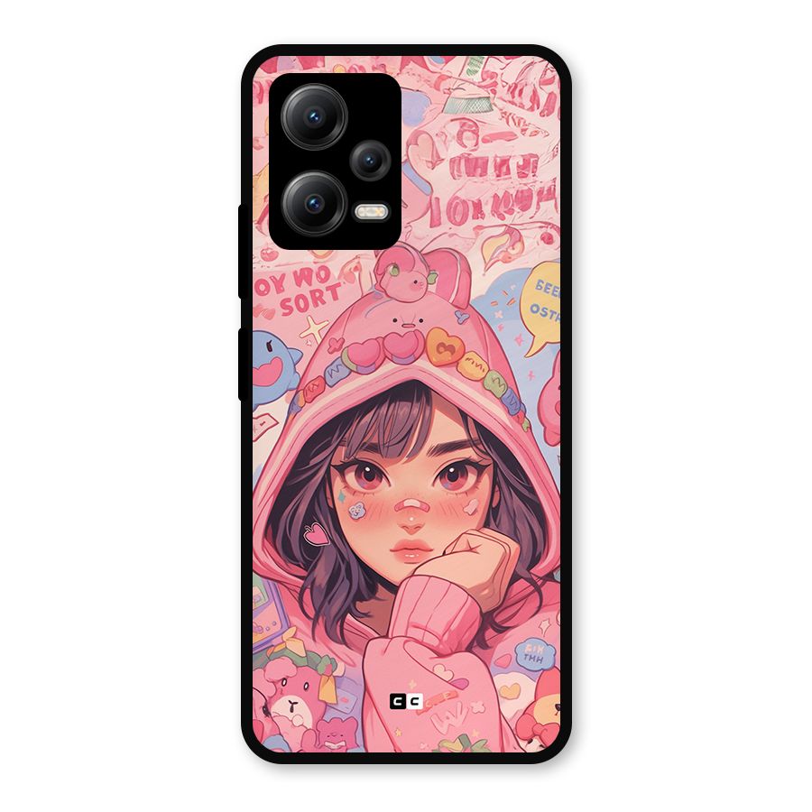 Cute Anime Girl Metal Back Case for Redmi Note 12 5G