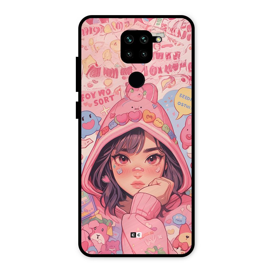Cute Anime Girl Metal Back Case for Redmi Note 9