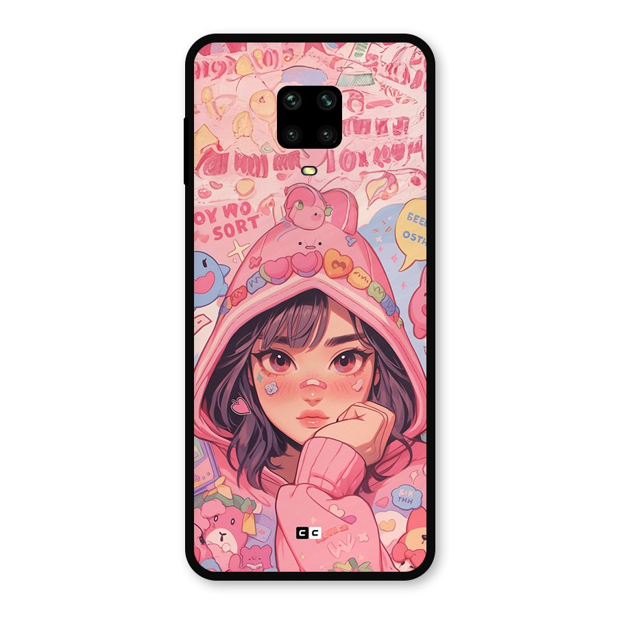 Cute Anime Girl Metal Back Case for Redmi Note 9 Pro