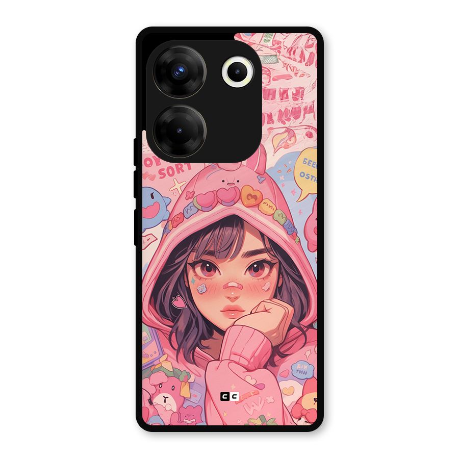 Cute Anime Girl Metal Back Case for Tecno Camon 20 Pro