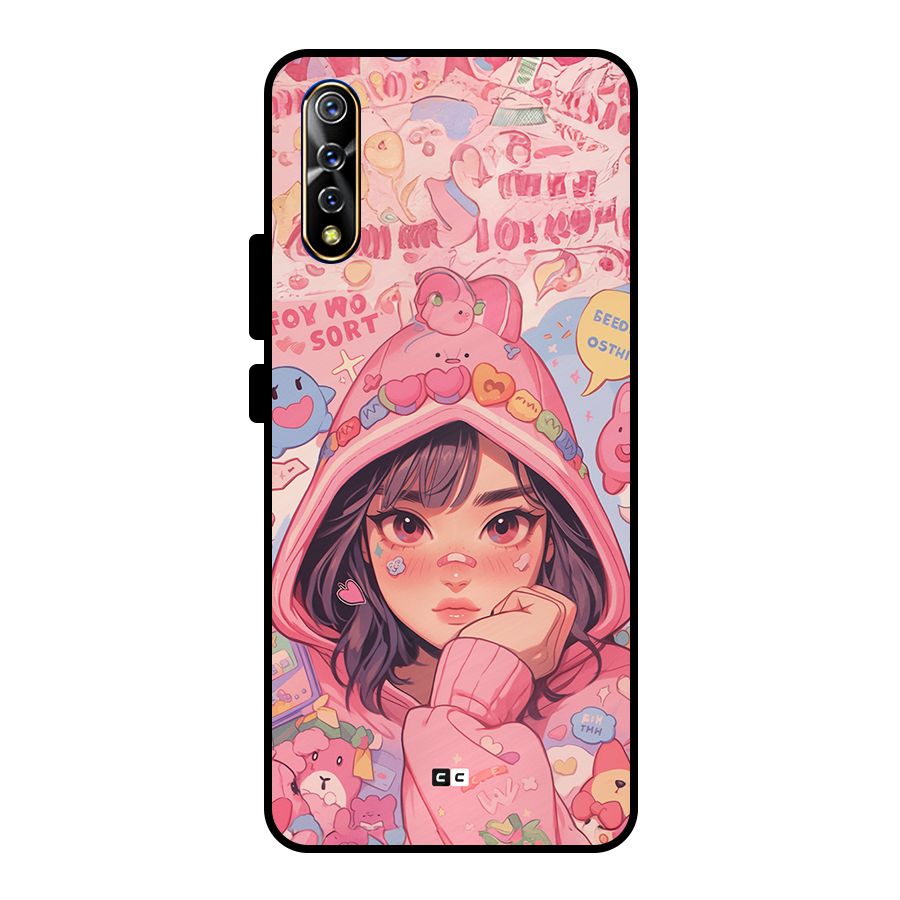 Cute Anime Girl Metal Back Case for Vivo S1