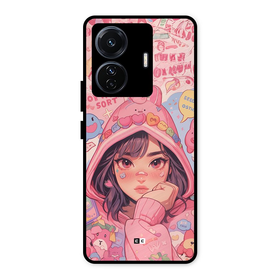 Cute Anime Girl Metal Back Case for Vivo T1 Pro