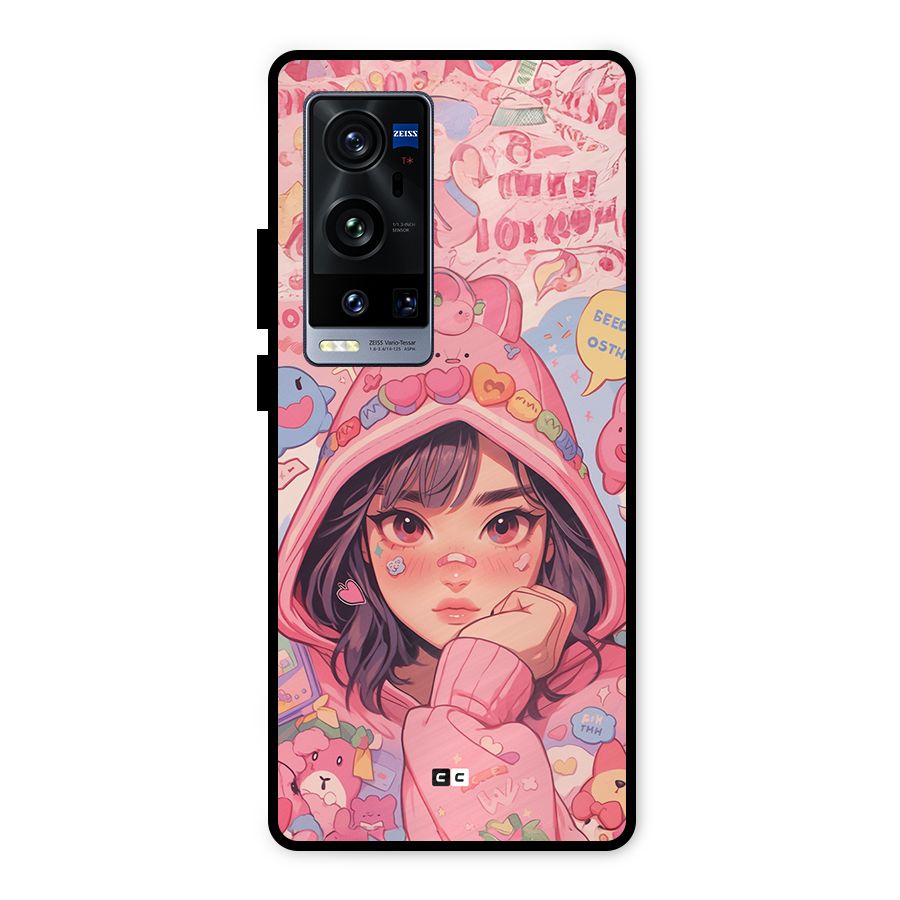 Cute Anime Girl Metal Back Case for Vivo X60 Pro Plus