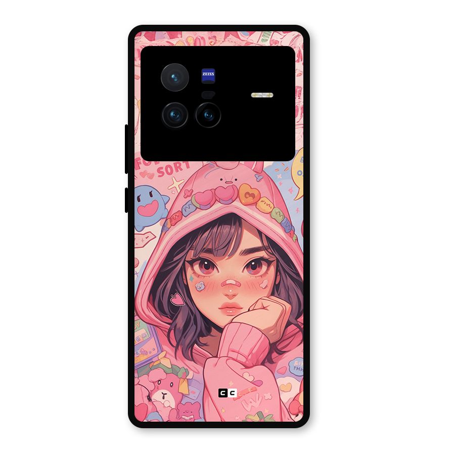 Cute Anime Girl Metal Back Case for Vivo X80