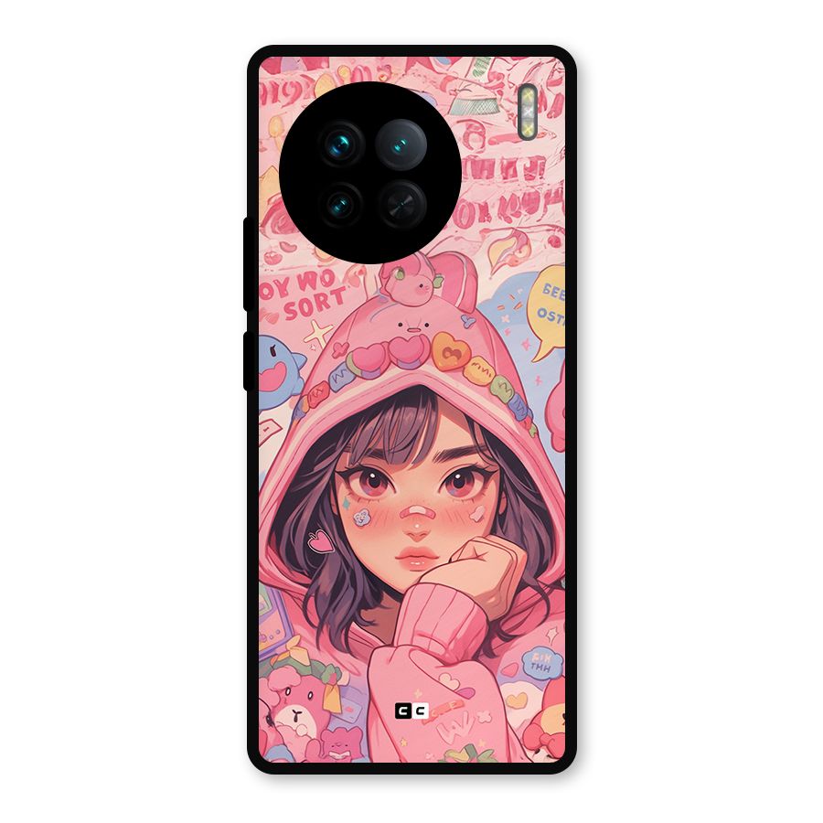 Cute Anime Girl Metal Back Case for Vivo X90