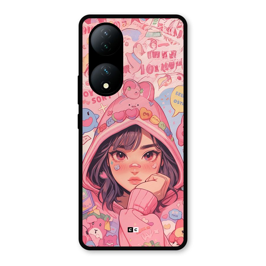 Cute Anime Girl Metal Back Case for Vivo Y100a