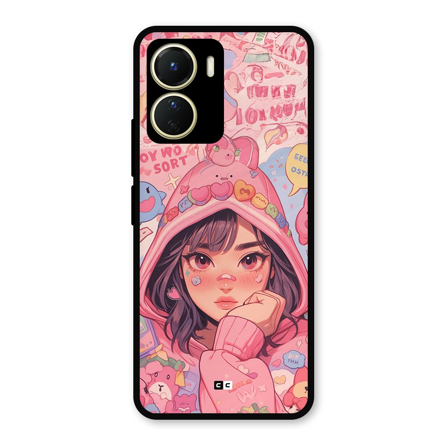 Cute Anime Girl Metal Back Case for Vivo Y16