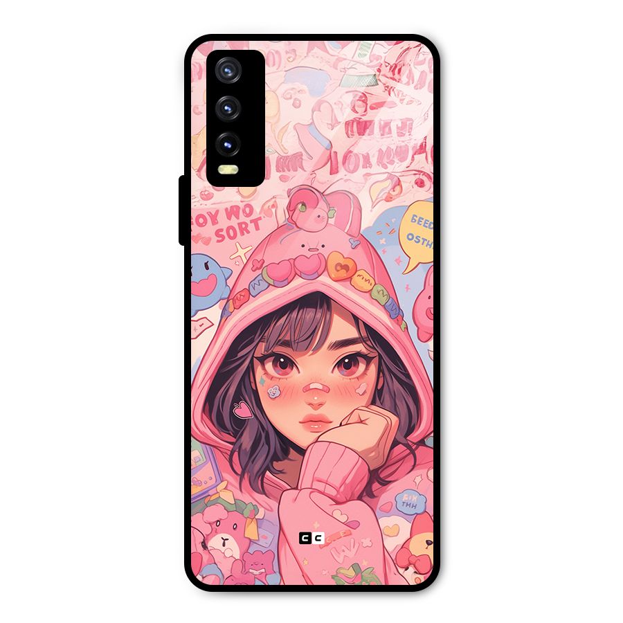 Cute Anime Girl Metal Back Case for Vivo Y20