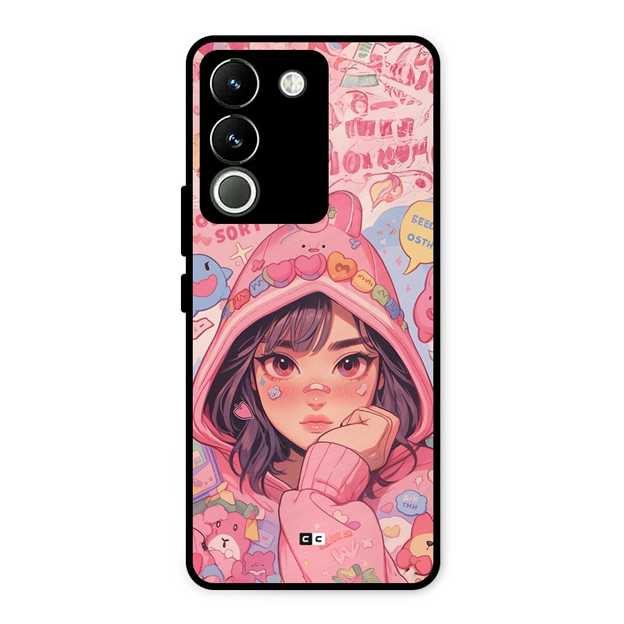 Cute Anime Girl Metal Back Case for Vivo Y200