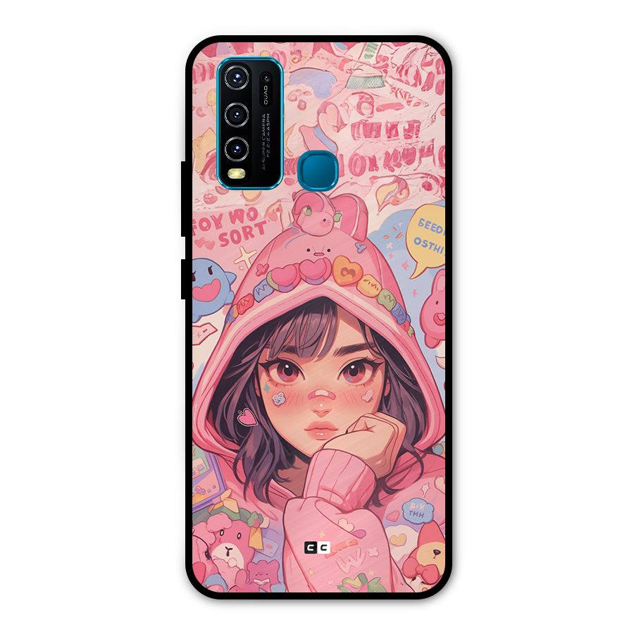 Cute Anime Girl Metal Back Case for Vivo Y30