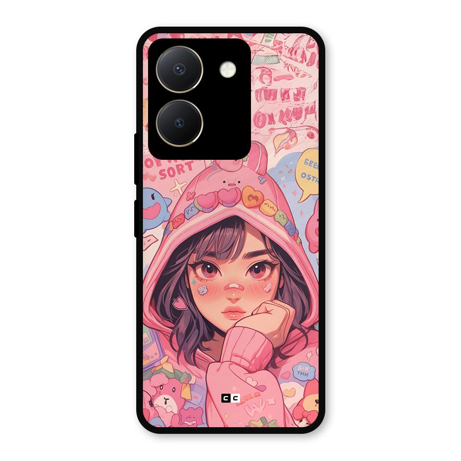 Cute Anime Girl Metal Back Case for Vivo Y36