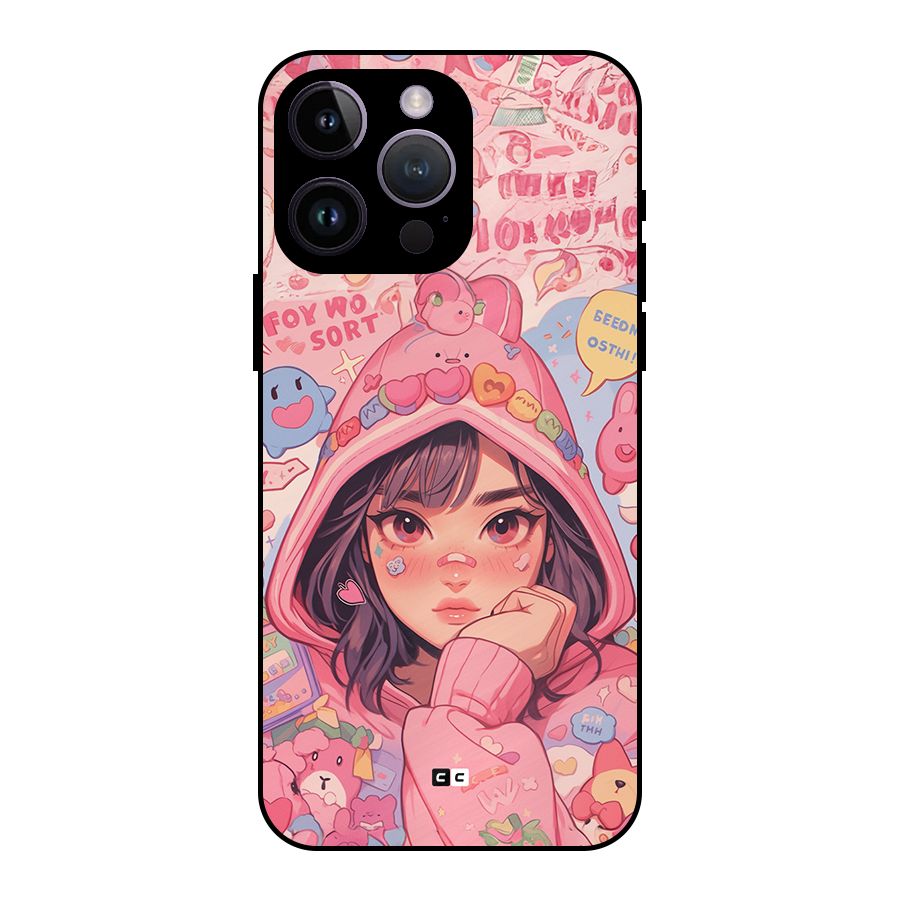 Cute Anime Girl Metal Back Case for iPhone 14 Pro Max