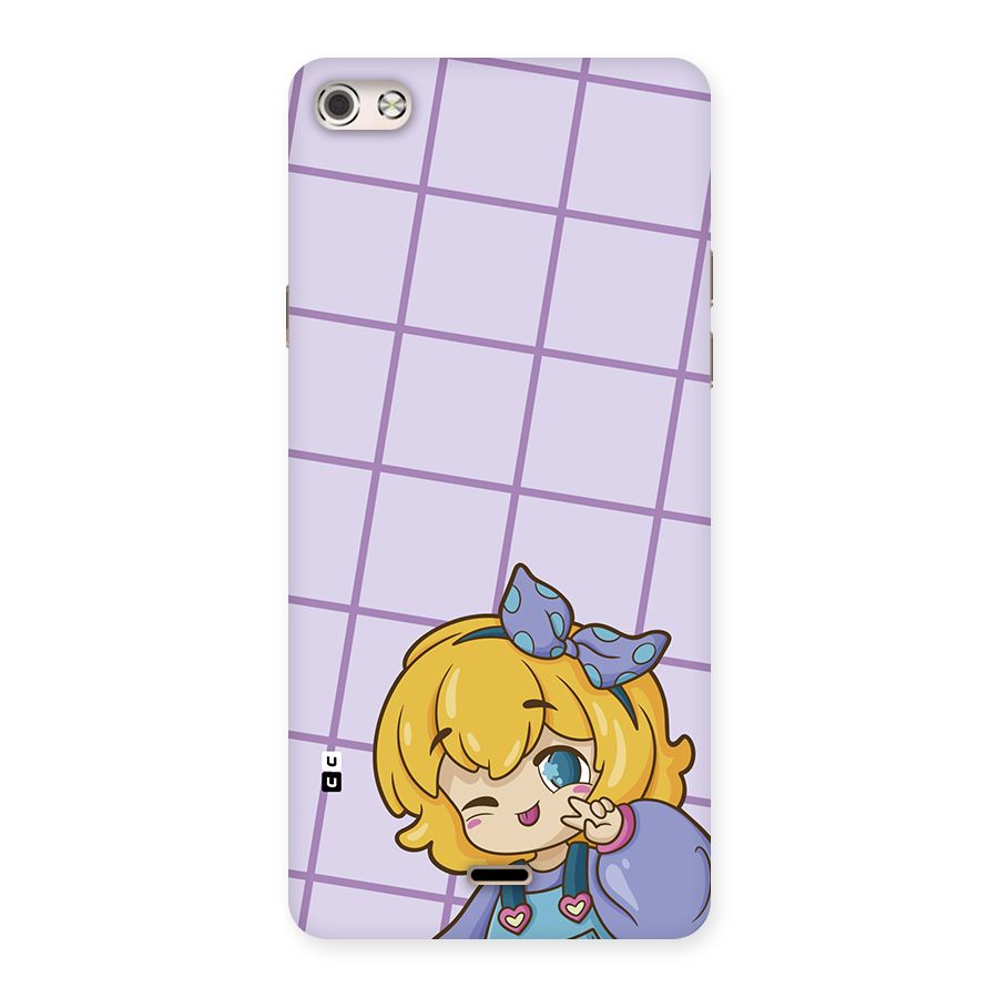 Cute Anime Illustration Back Case for Canvas Silver 5