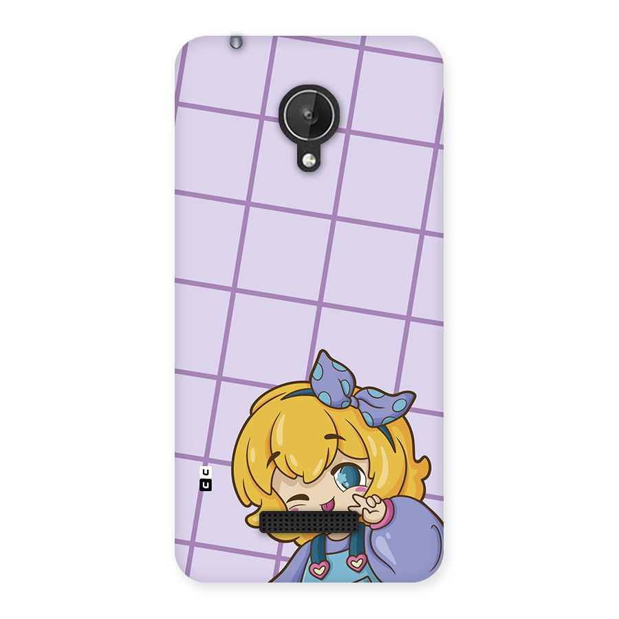 Cute Anime Illustration Back Case for Canvas Spark Q380