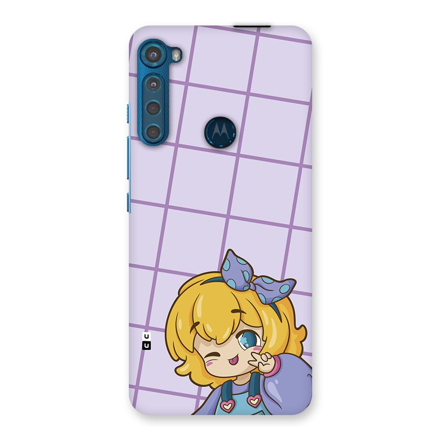 Cute Anime Illustration Back Case for Motorola One Fusion Plus