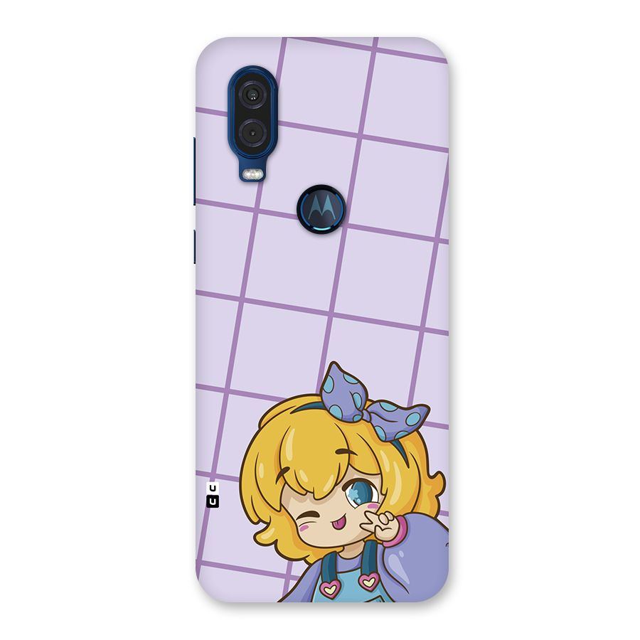 Cute Anime Illustration Back Case for Motorola One Vision