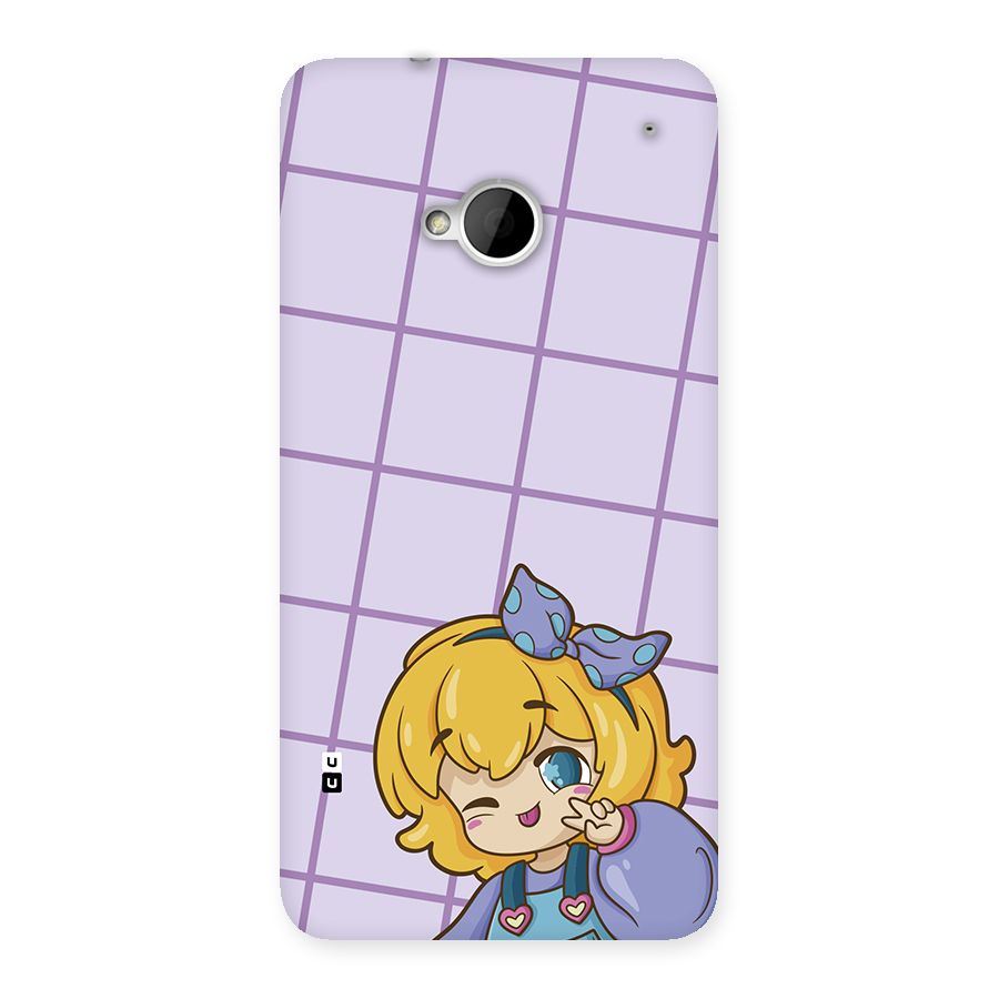 Cute Anime Illustration Back Case for One M7 (Single Sim)