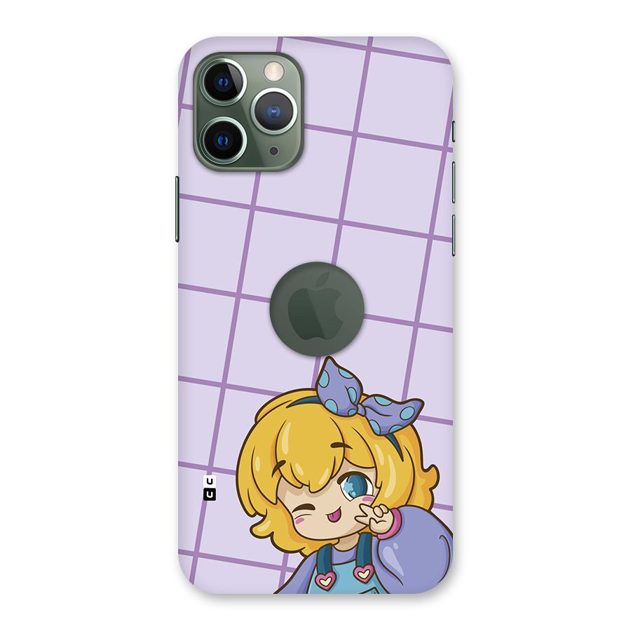 Cute Anime Illustration Back Case for iPhone 11 Pro Logo Cut